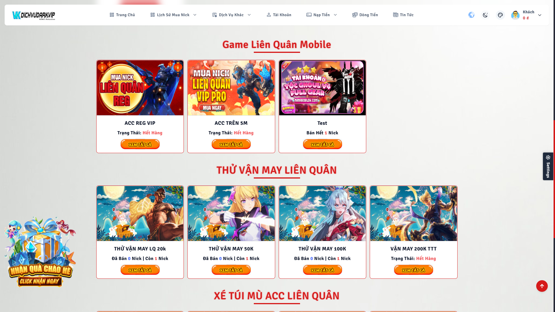 Shop V3 Bán Acc Game Tuỳ Chỉnh
